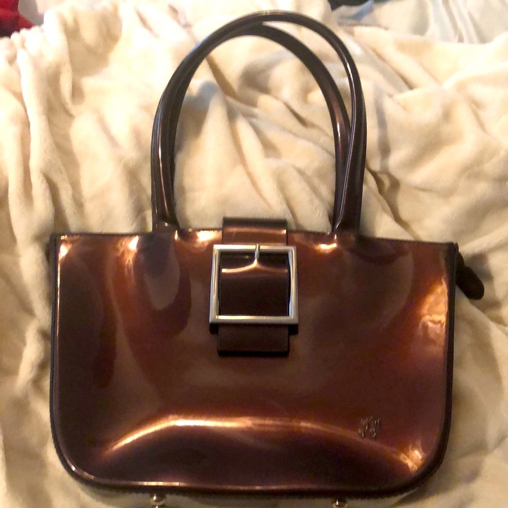 JuJu Maroon Vinyl handbag